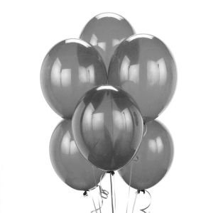 100'lü Paket Metalize Balon 15 Farklı Renk Seçeneği ile 1.Kalite İtalyan 30cm Lateks Metalik Balon Beden Yok - gri