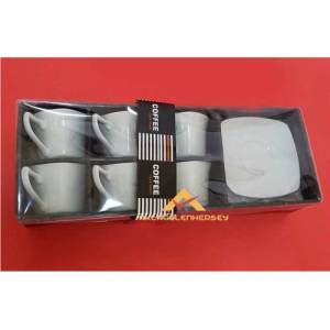 DÜZ BEYAZ PORSELEN BÜYÜK BOY KARE FİNCAN TAKIMI