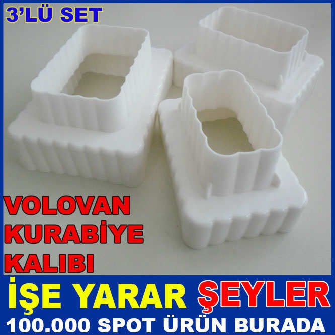 DİKTÖRGEN MODEL 3'LÜ VOLOVAN KURABİYE KALIBI 