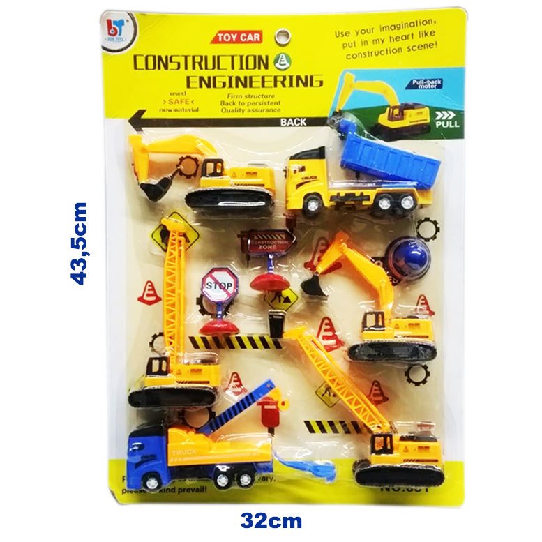 9 Parçadan Oluşan İnşaat Oyuncak Seti - Erkek Oyuncakları