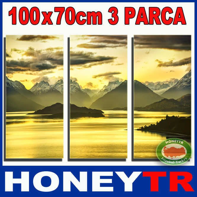 100x70cm 3 PARÇALI CANVAS TABLO DAĞ