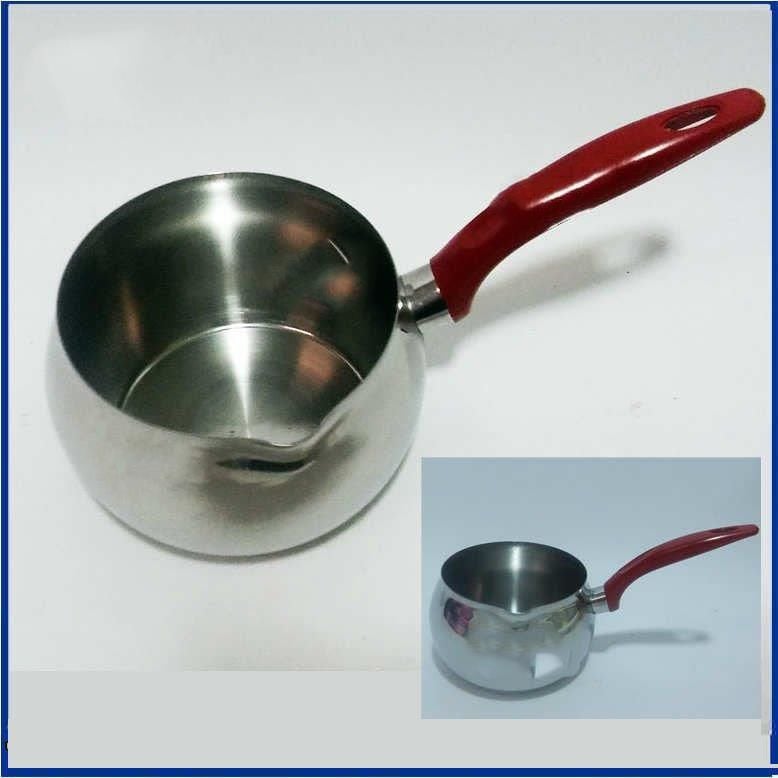 Büyük Boy Küre Model Paslanmaz Çelik Cezve Tek Saplı 800ml Sütlük