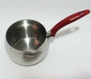 Büyük Boy Küre Model Paslanmaz Çelik Cezve Tek Saplı 800ml Sütlük