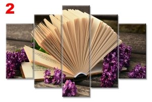 MAKRO ACIK KITAP 7 STİL 5 PARÇALI KANVAS TABLO