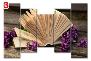 MAKRO ACIK KITAP 7 STİL 5 PARÇALI KANVAS TABLO