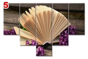 MAKRO ACIK KITAP 7 STİL 5 PARÇALI KANVAS TABLO