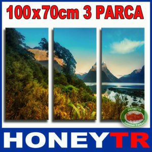100x70cm 3 PARÇALI CANVAS TABLO MANZARALI DAĞ