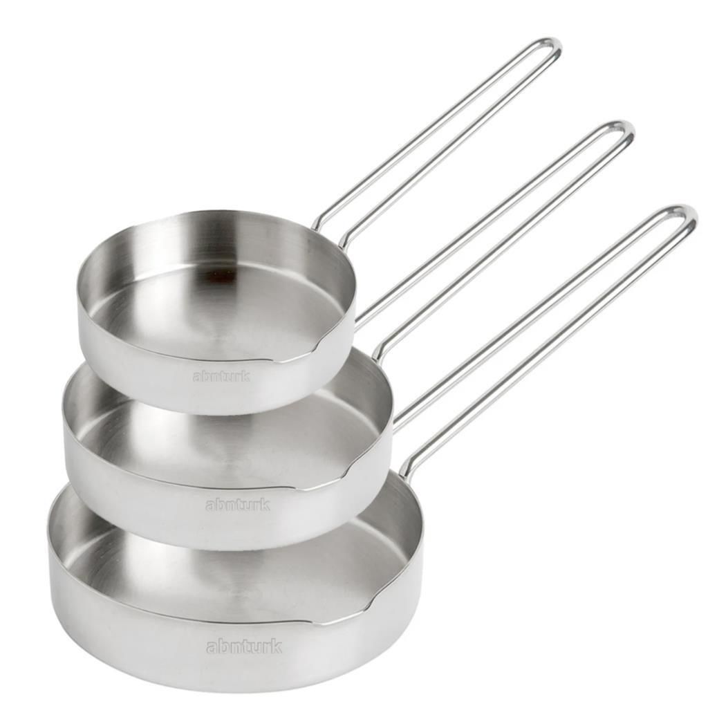 3lü Set 12-14-16cm Paslanmaz Çelik Sosluk 18/10 Ultra Lüx İnox Sığ Sos Tavası Metal Saplı Kaçerola