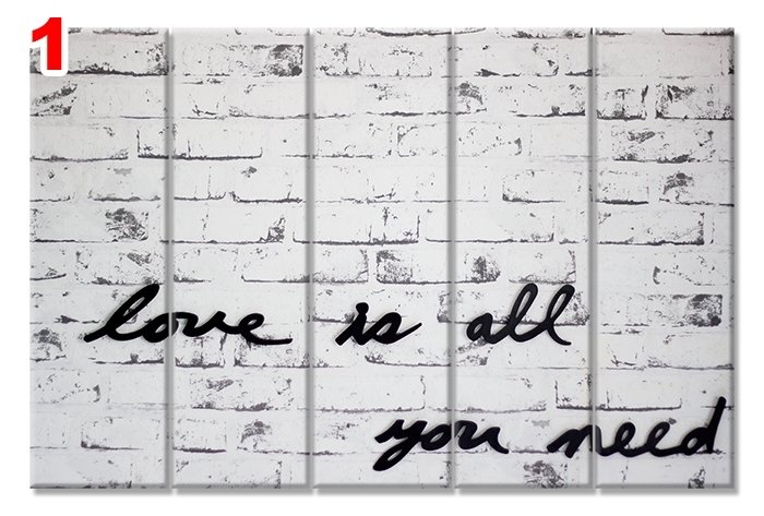 LOVE IS ALL YOU NEED 7 STİL 5 PARÇALI KANVAS TABLO