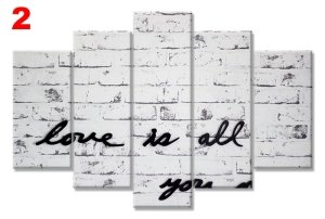 LOVE IS ALL YOU NEED 7 STİL 5 PARÇALI KANVAS TABLO