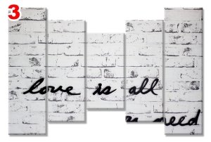 LOVE IS ALL YOU NEED 7 STİL 5 PARÇALI KANVAS TABLO