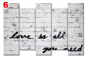 LOVE IS ALL YOU NEED 7 STİL 5 PARÇALI KANVAS TABLO