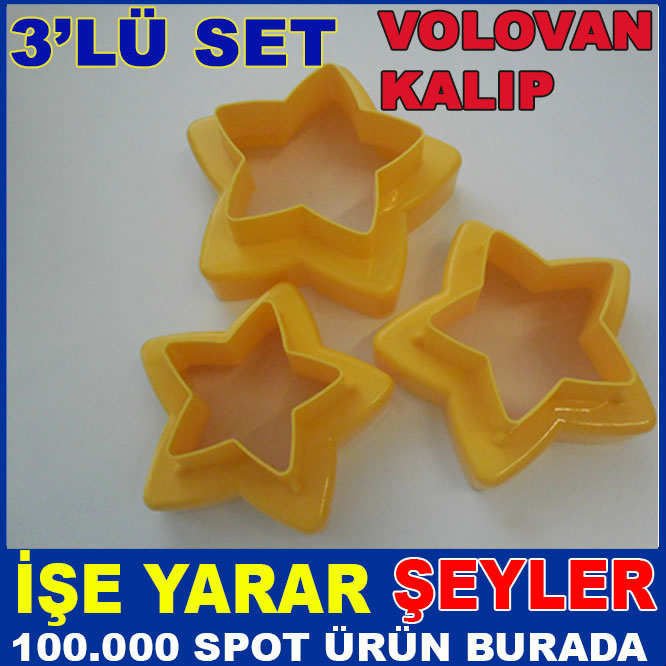 YILDIZ MODEL 3'LÜ SET  VOLOVAN KURABİYE KALIBI