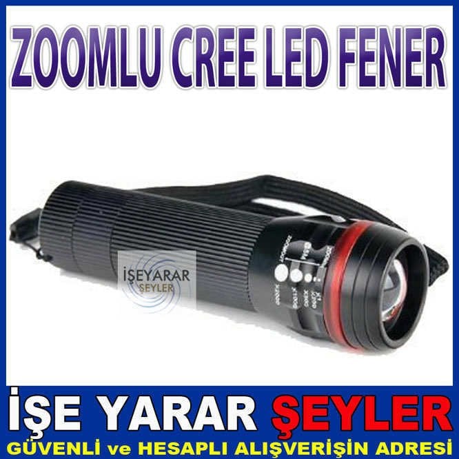 ZOOMLU CREE LED FENER ÜÇ KADEMELİ DAYANIKL METAL