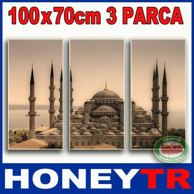 100x70cm 3 PARÇALI CANVAS TABLO SULTANAHMET CAMİ