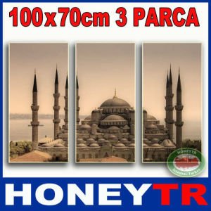 100x70cm 3 PARÇALI CANVAS TABLO SULTANAHMET CAMİ