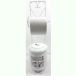 Beyaz Ferfejeden Seyyar Tuvalet Kağıtlığı Ve Çöp Kovası