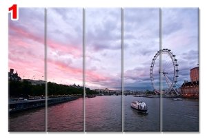 LONDON THAMES NEHRI 7 STİL 5 PARÇALI KANVAS TABLO