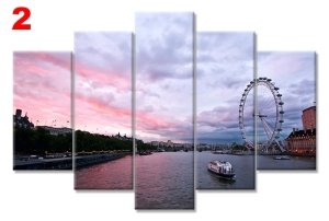 LONDON THAMES NEHRI 7 STİL 5 PARÇALI KANVAS TABLO