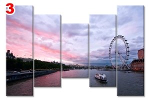 LONDON THAMES NEHRI 7 STİL 5 PARÇALI KANVAS TABLO