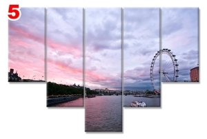 LONDON THAMES NEHRI 7 STİL 5 PARÇALI KANVAS TABLO