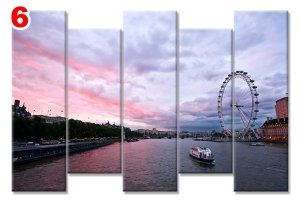 LONDON THAMES NEHRI 7 STİL 5 PARÇALI KANVAS TABLO