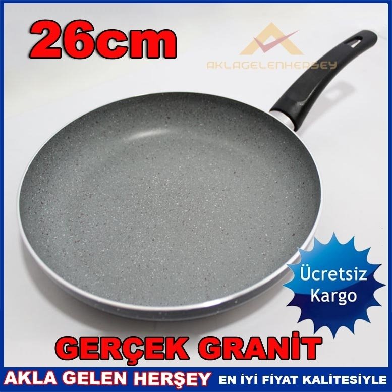 Ücretsiz Kargo GRANİT TAVA  26cm YANMAZ EMAYE DIŞ YÜZEYLİ