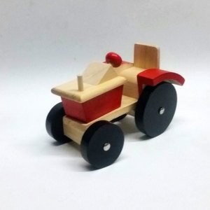 Nostaljik Oyuncak Ahşap Traktör Çocukları Sağlıklı Oyuncağı, Bozulmaz ve Kırılmaz
