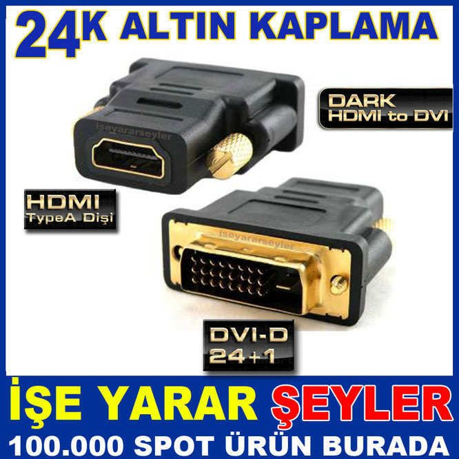 HDMI(dişi) DVI-D(erkek) HD DÖNÜŞTÜRÜCÜ ADAPTÖR