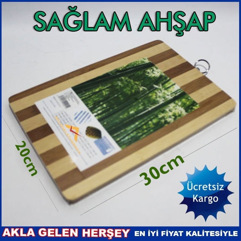 SAĞLAM KESİM PANOSU BAMBUDAN YAPILMIŞ 20x30cm AHŞAP KESME TAHTASI