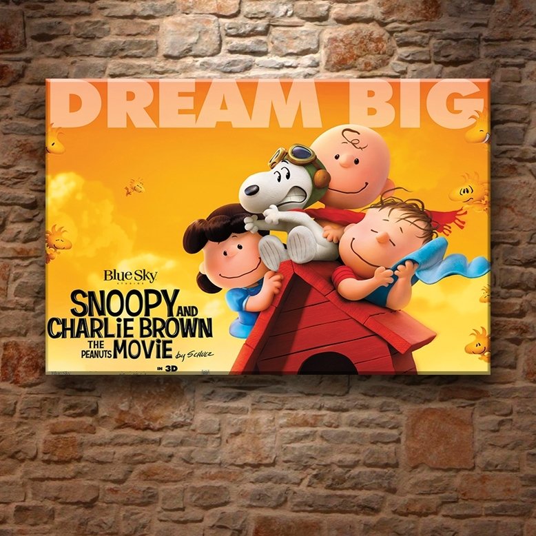 SNOOPY&CHARLIE BROWN 7 değişen ölçü ORİJİNAL KANVAS TABLO