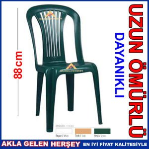 EN İYİ 1.KALİTE SAĞLAM SERT PLASTİK SANDALYE Yeşil Koyu