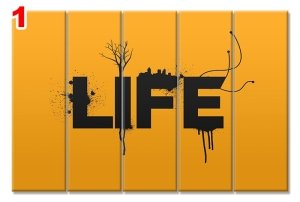LIFE YELLOW 7 STİL 5 PARÇALI KANVAS TABLO