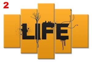 LIFE YELLOW 7 STİL 5 PARÇALI KANVAS TABLO