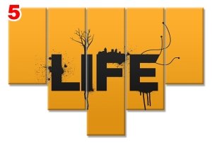LIFE YELLOW 7 STİL 5 PARÇALI KANVAS TABLO