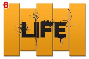 LIFE YELLOW 7 STİL 5 PARÇALI KANVAS TABLO