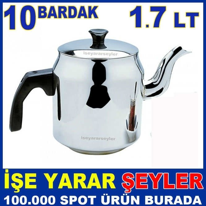 1.7 LT ORTA BOY KAHVECİ MODEL ÇELİK DEMLİK