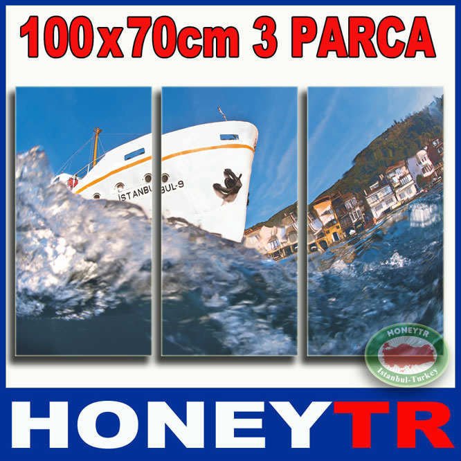100x70cm 3 PARÇALI CANVAS TABLO BOĞAZDA