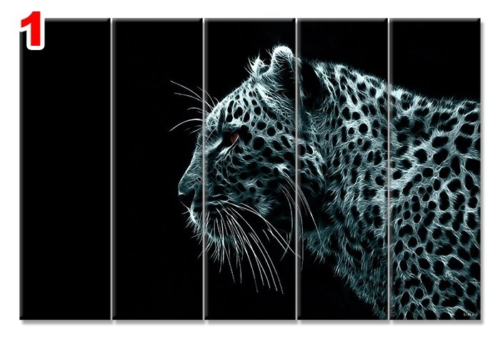 LEOPAR 7 STİL 5 PARÇALI KANVAS TABLO