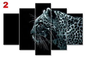 LEOPAR 7 STİL 5 PARÇALI KANVAS TABLO