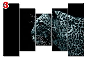 LEOPAR 7 STİL 5 PARÇALI KANVAS TABLO