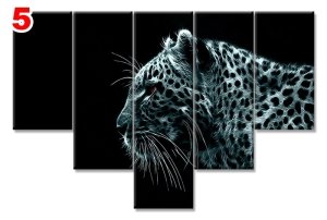LEOPAR 7 STİL 5 PARÇALI KANVAS TABLO