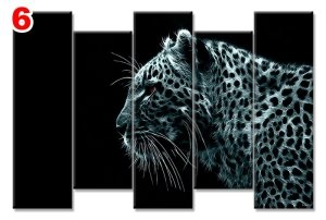 LEOPAR 7 STİL 5 PARÇALI KANVAS TABLO