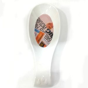 Melamin Özel Büyük Boy 28 Cm Beyaz Kaşık Altlığı Kaşık Kepçe Altlığı