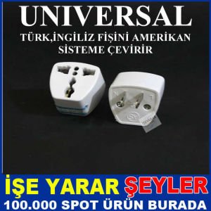 Türk ve ingiliz fişini amerikan fişine çevirici adaptör fiş yurtdışına çıkarken yanınızda bulundurun