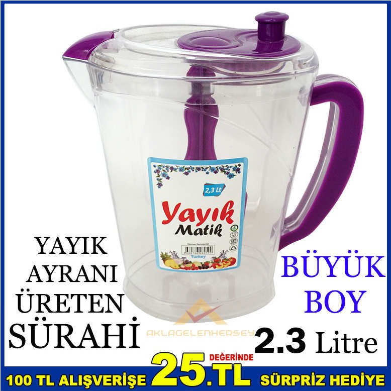 YAYIKMATİK DÖNER MİKSERLİ 2.3 LİTRE BÜYÜK BOY YAYIK AYRANI ÜRETEN SÜRAHİ