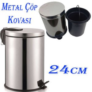 Pedallı Çöp Kovası 24cm Yüksekliğinde Paslanmaz Çelik Dayanıklı Mini Plastik İç Kovalı Çöp Kovası