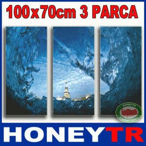 100x70cm 3 PARÇALI CANVAS TABLO DALGA