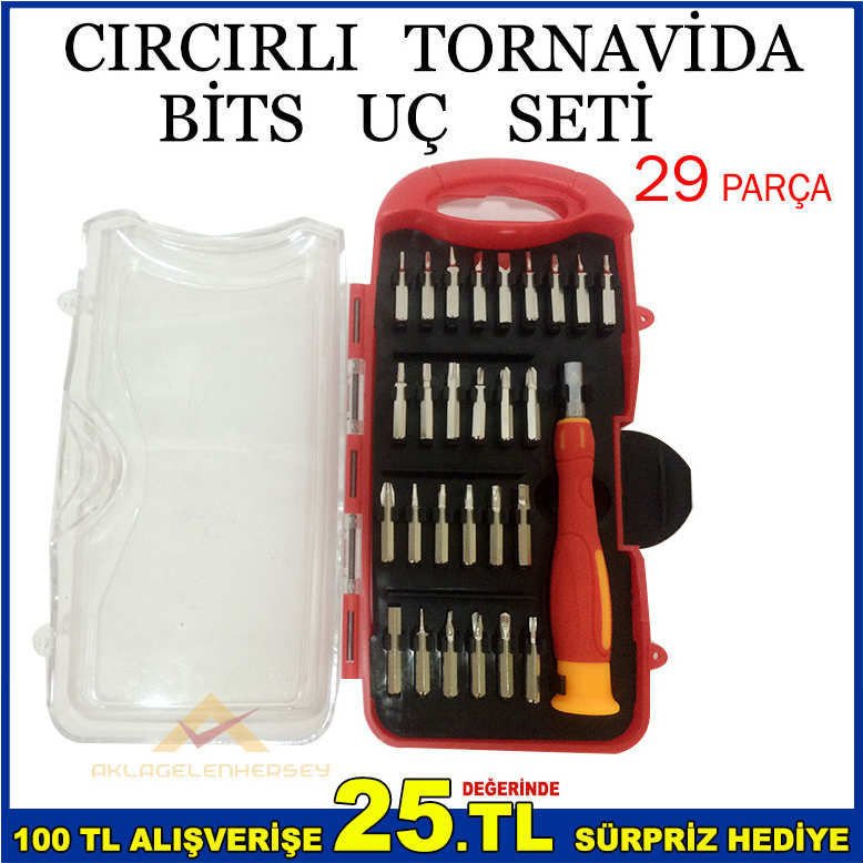 CIRCIRLI 29 PARÇA TORNAVİDA MİNİ BİTS UÇ SETİ