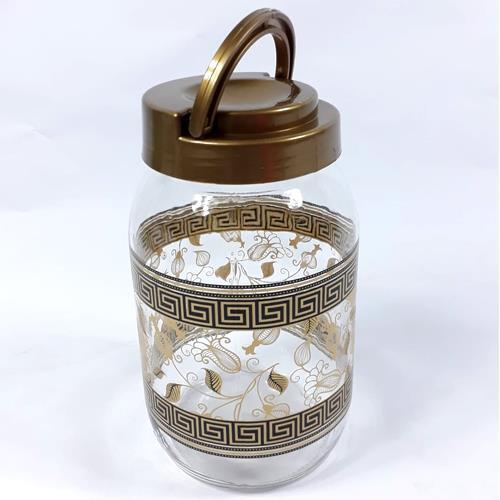 Dayanıklı ve Kaliteli Cam Kavanoz Desenli Kapaklı 22 Cm